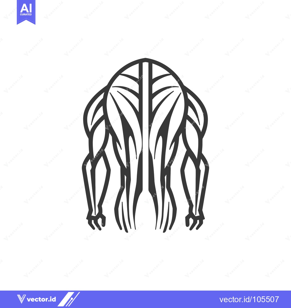 Premium Vector dari Stylized Outline of Human Muscles from Behind
