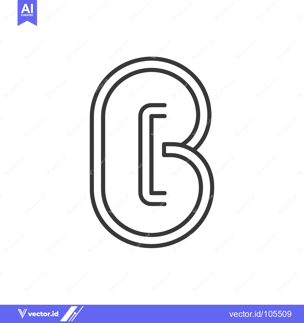 Premium Vector dari Stylized Outline of the Letter B