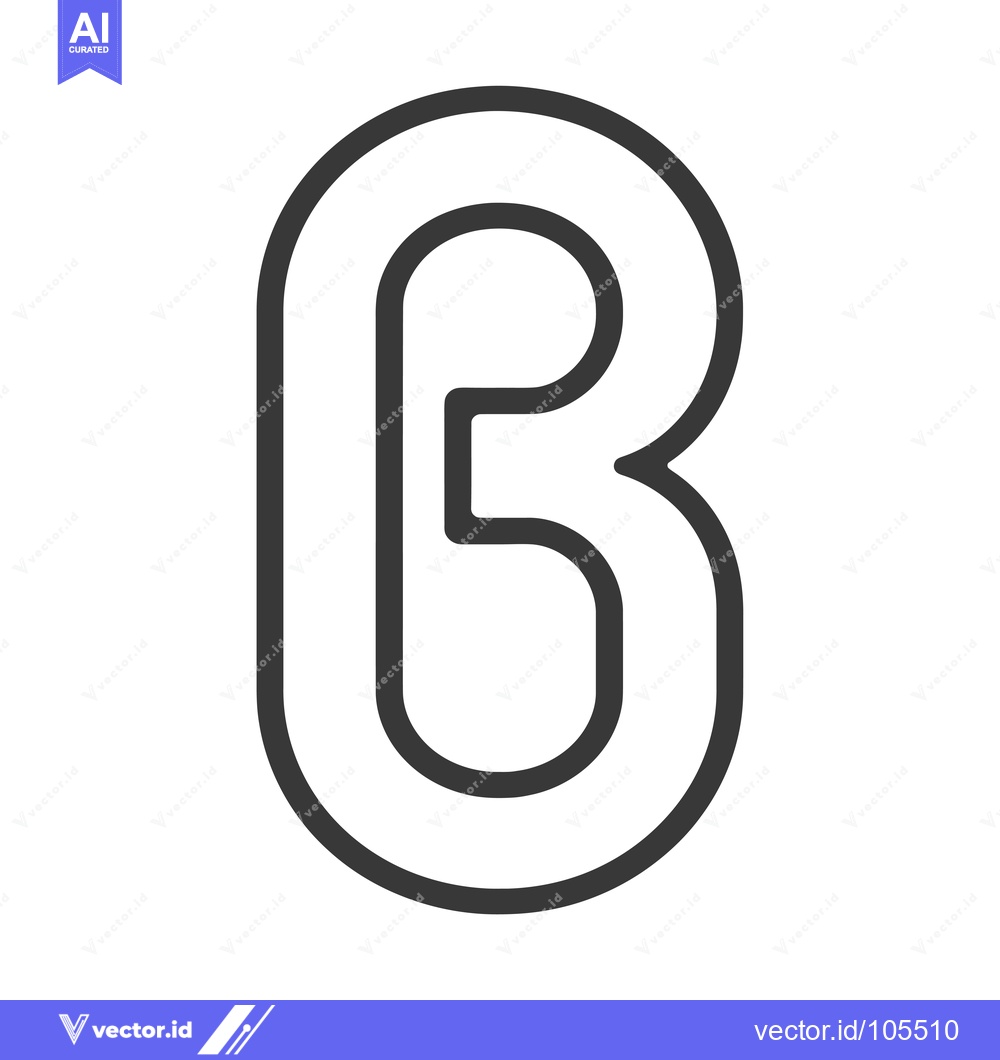 Premium Vector dari Stylized Outline of the Letter B