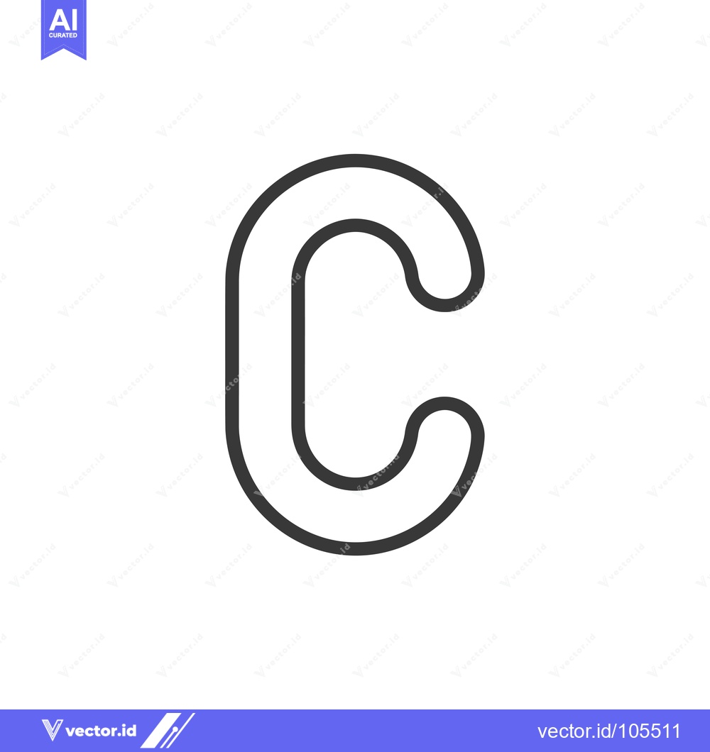 Premium Vector dari Stylized Outline of the Letter C