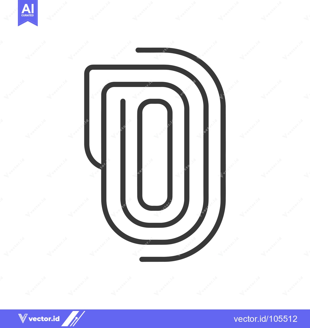 Premium Vector of Stylized Outline of the Letter "O" with Additional Lines