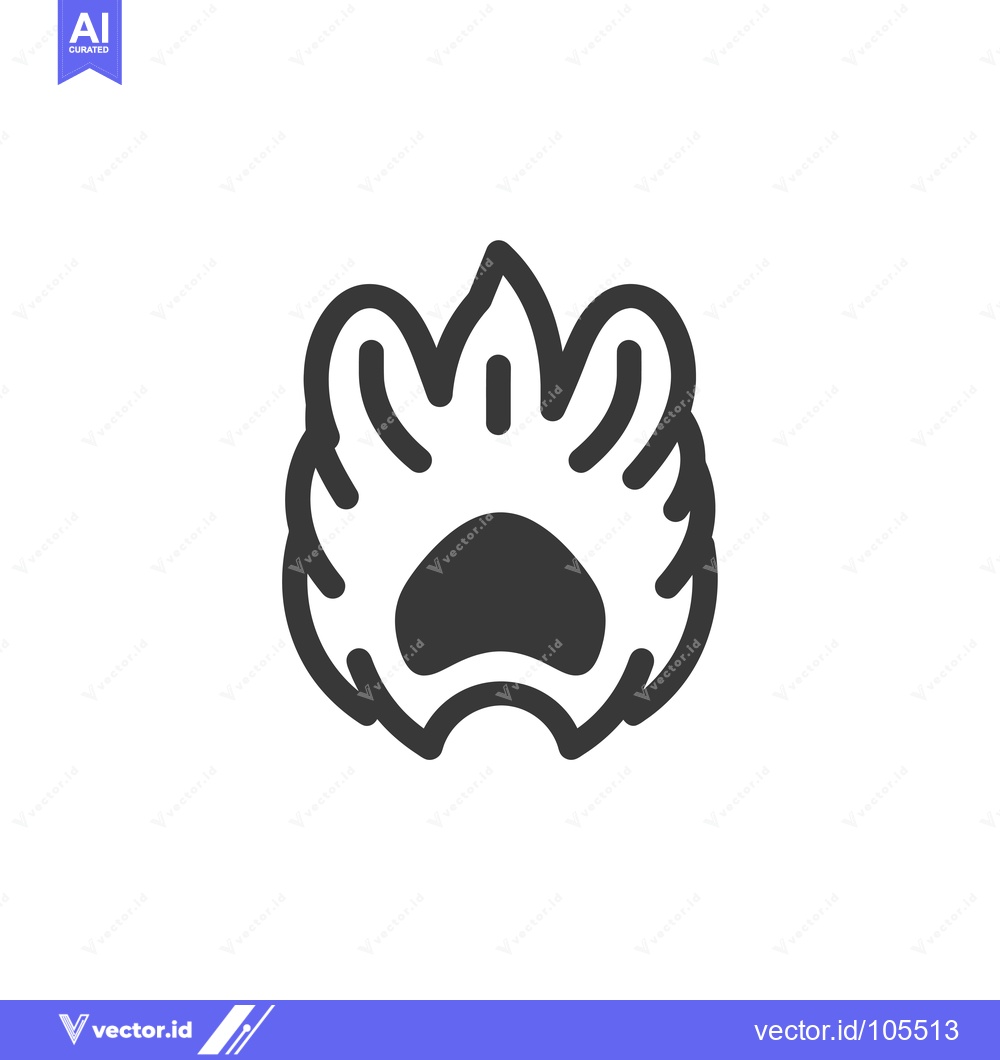 Premium Vector dari Stylized Paw Print with Flames