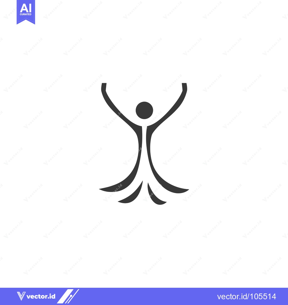 Premium Vector dari Stylized Person with Arms Raised and Roots