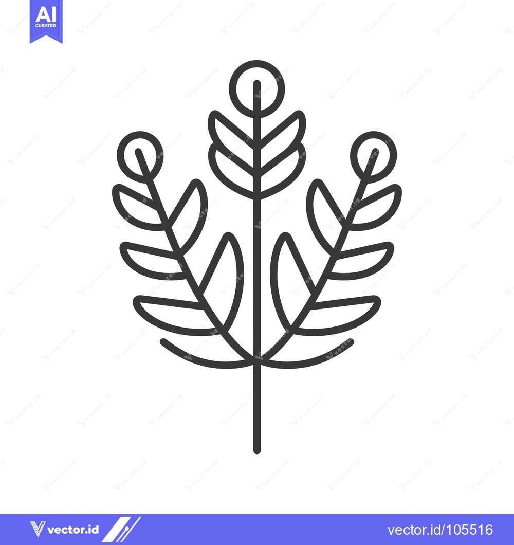 Premium Vector dari Stylized Plant with Three Branches and Circular Tops