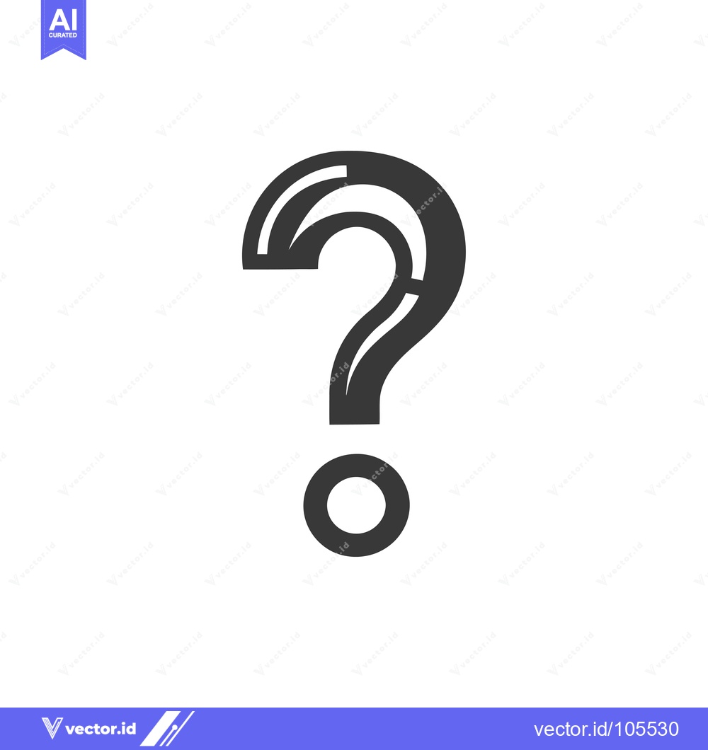 Premium Vector of Stylized Question Mark Icon with Dot