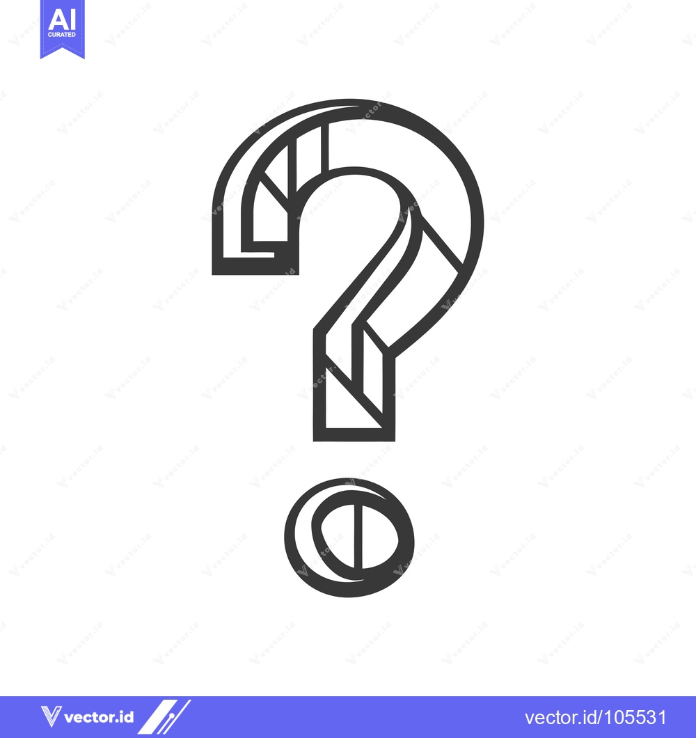Premium Vector dari Stylized Question Mark with a Circle Below