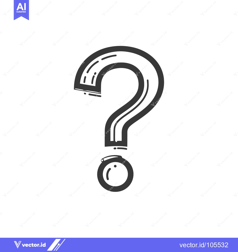 Premium Vector dari Stylized Question Mark with a Dotted Circle Below