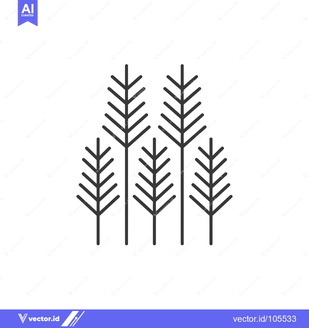 Premium Vector of Stylized Representation of a Group of Five Trees
