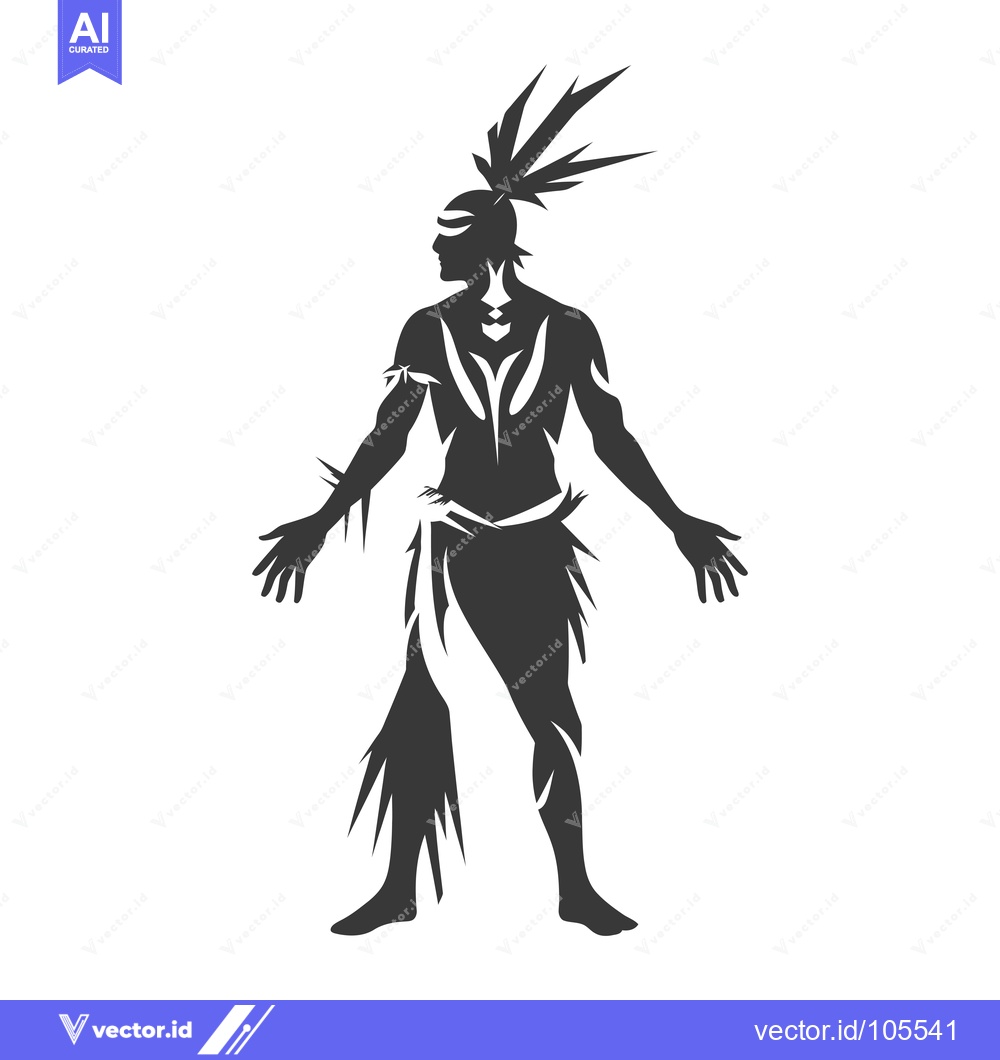 Premium Vector of Stylized Silhouette of a Native American Warrior