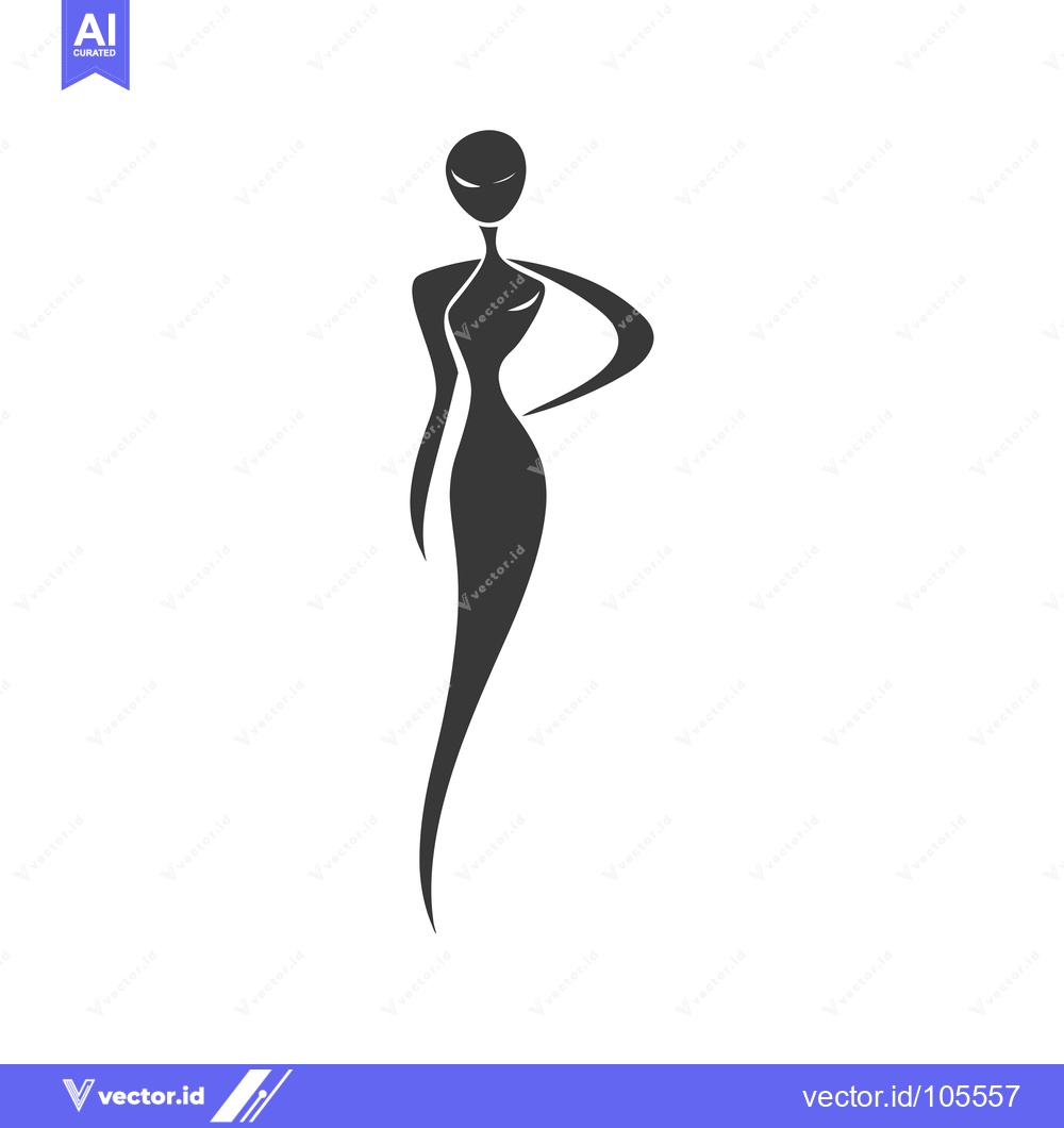 Premium Vector of Stylized Silhouette of a Woman in a Dress
