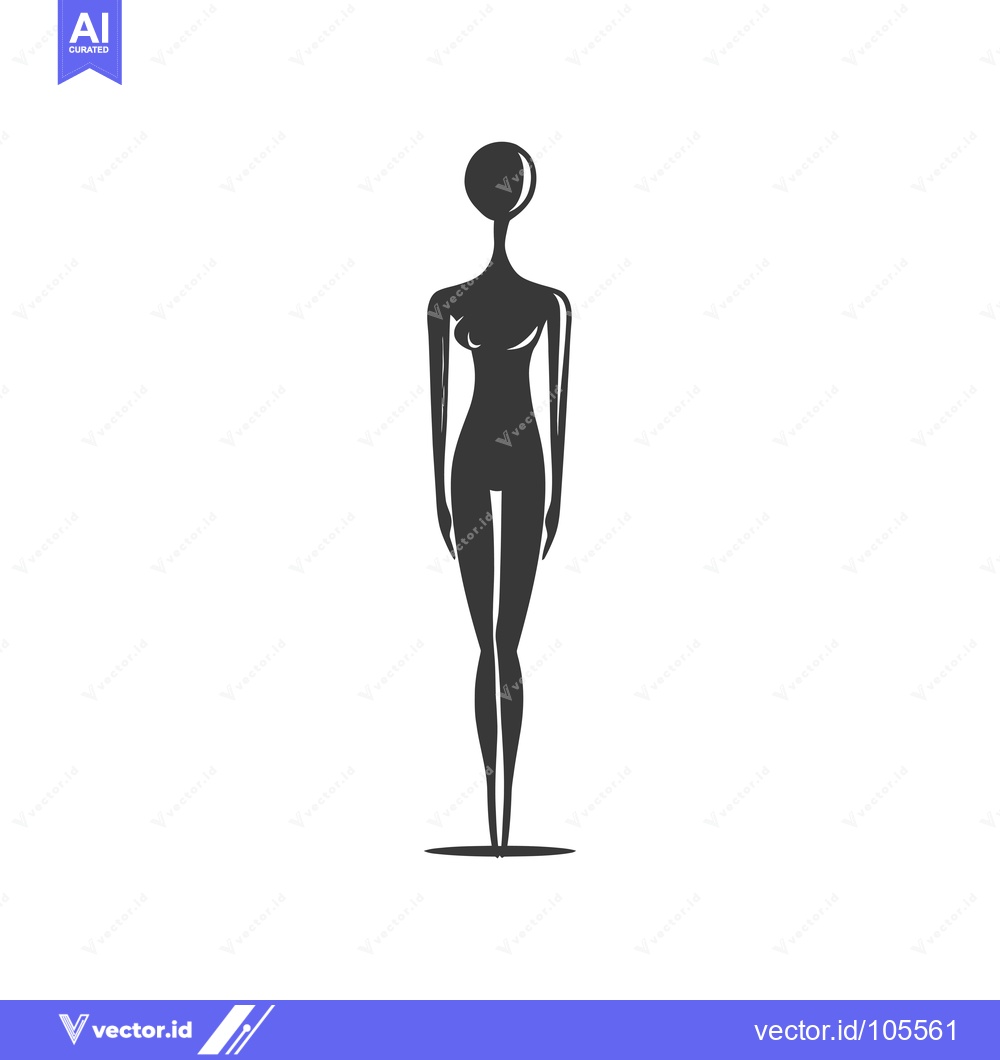 Premium Vector of Stylized Silhouette of a Woman Standing