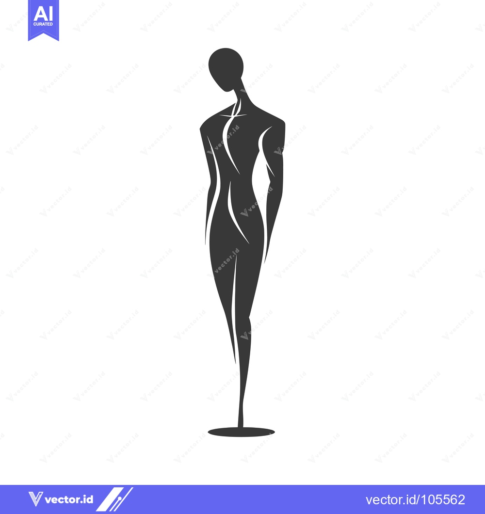 Premium Vector dari Stylized Silhouette of a Woman Standing on a Base