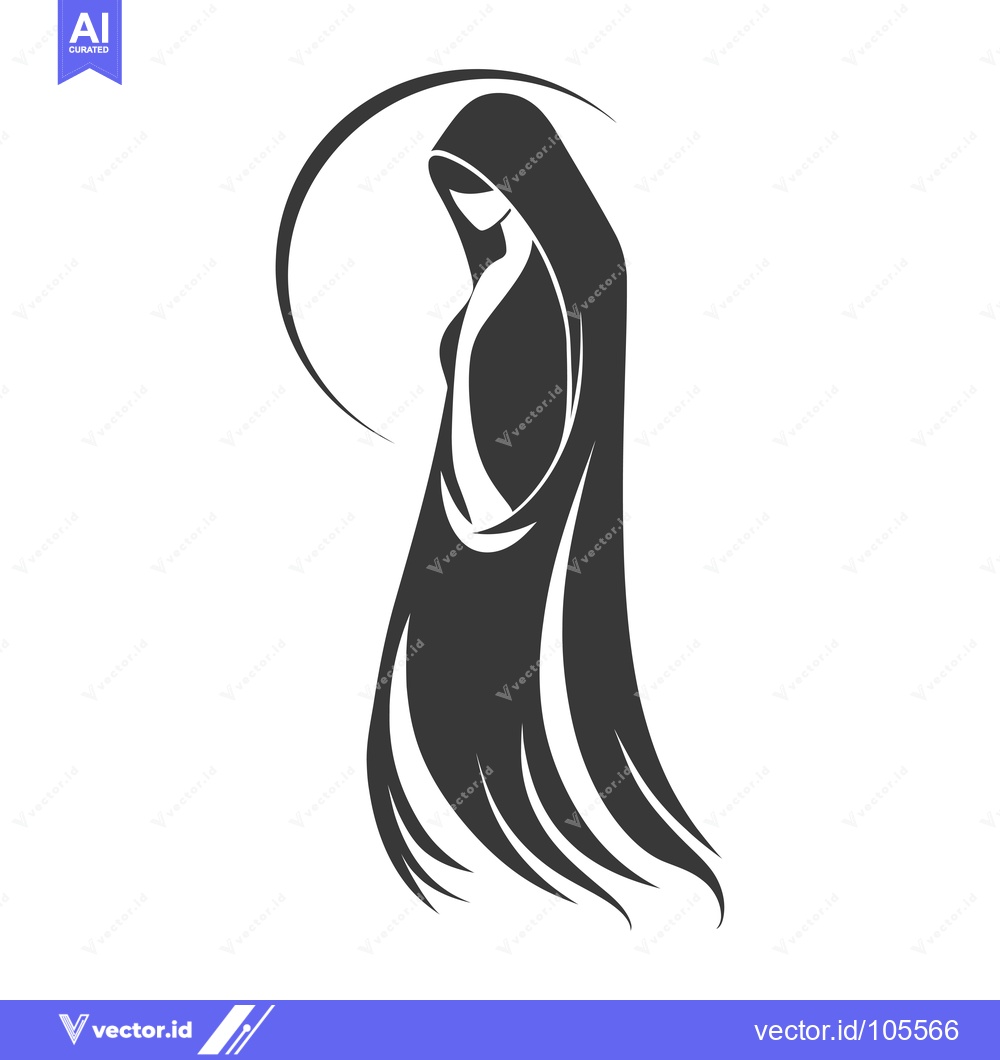 Premium Vector dari Stylized Silhouette of a Woman Wearing a Hood