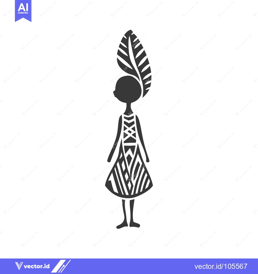 Premium Vector dari Stylized Silhouette of a Woman with a Leaf Headpiece