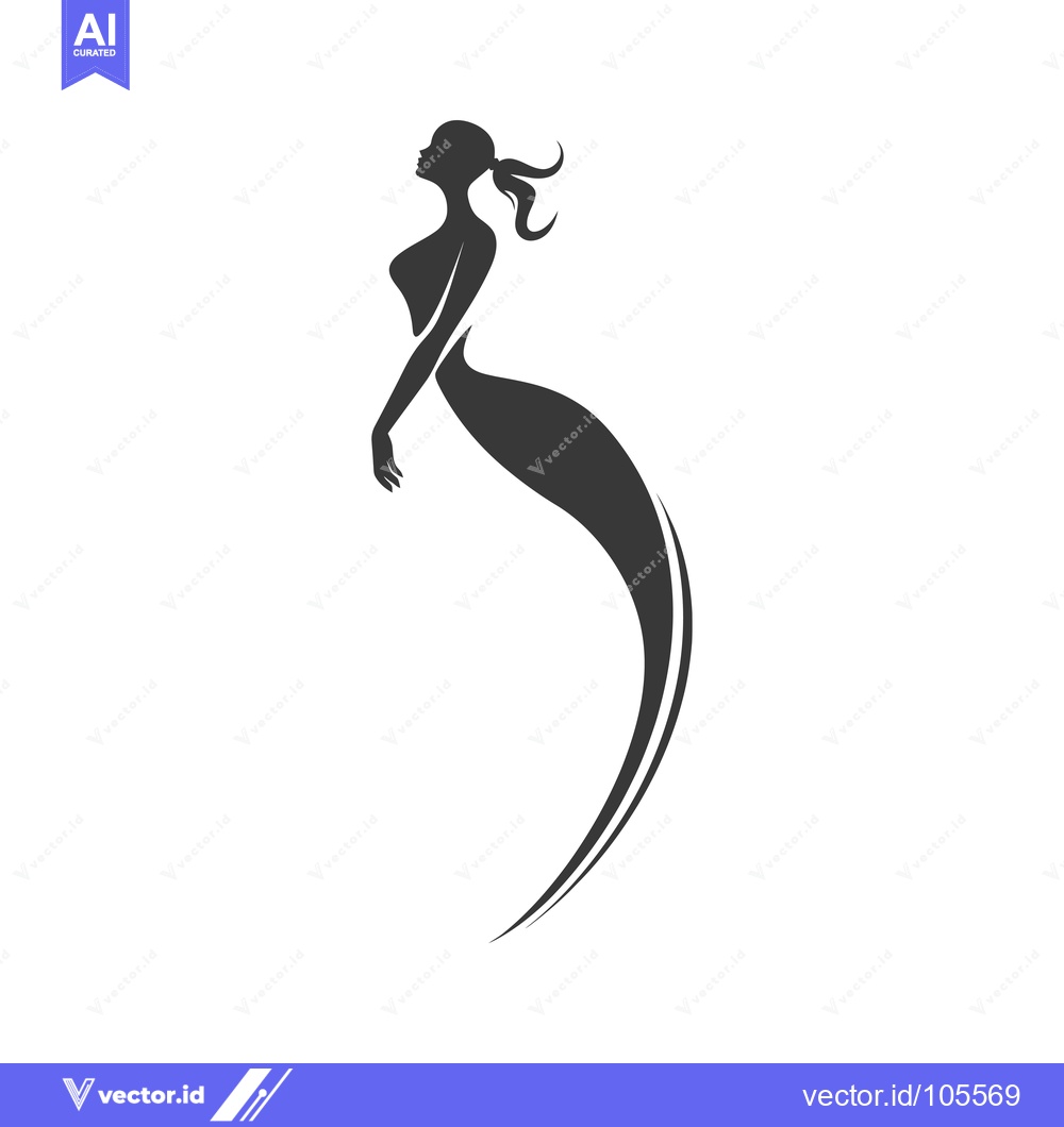 Premium Vector of Stylized Silhouette of a Woman with Flowing Hair
