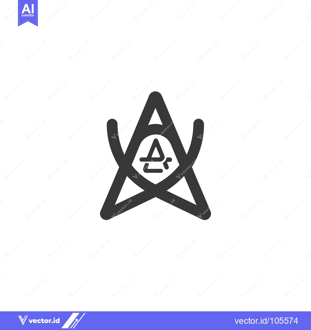 Premium Vector dari Stylized Star with Letter "A" in Center