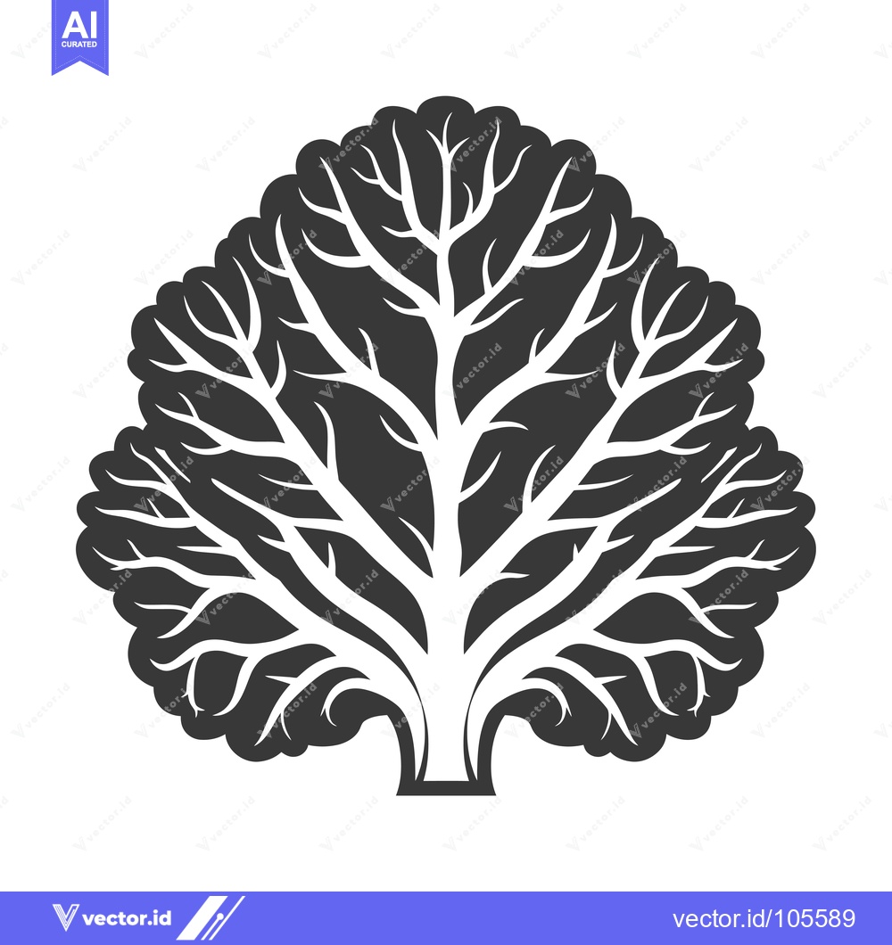 Premium Vector of Stylized Tree with Bare Branches and a Thick Trunk