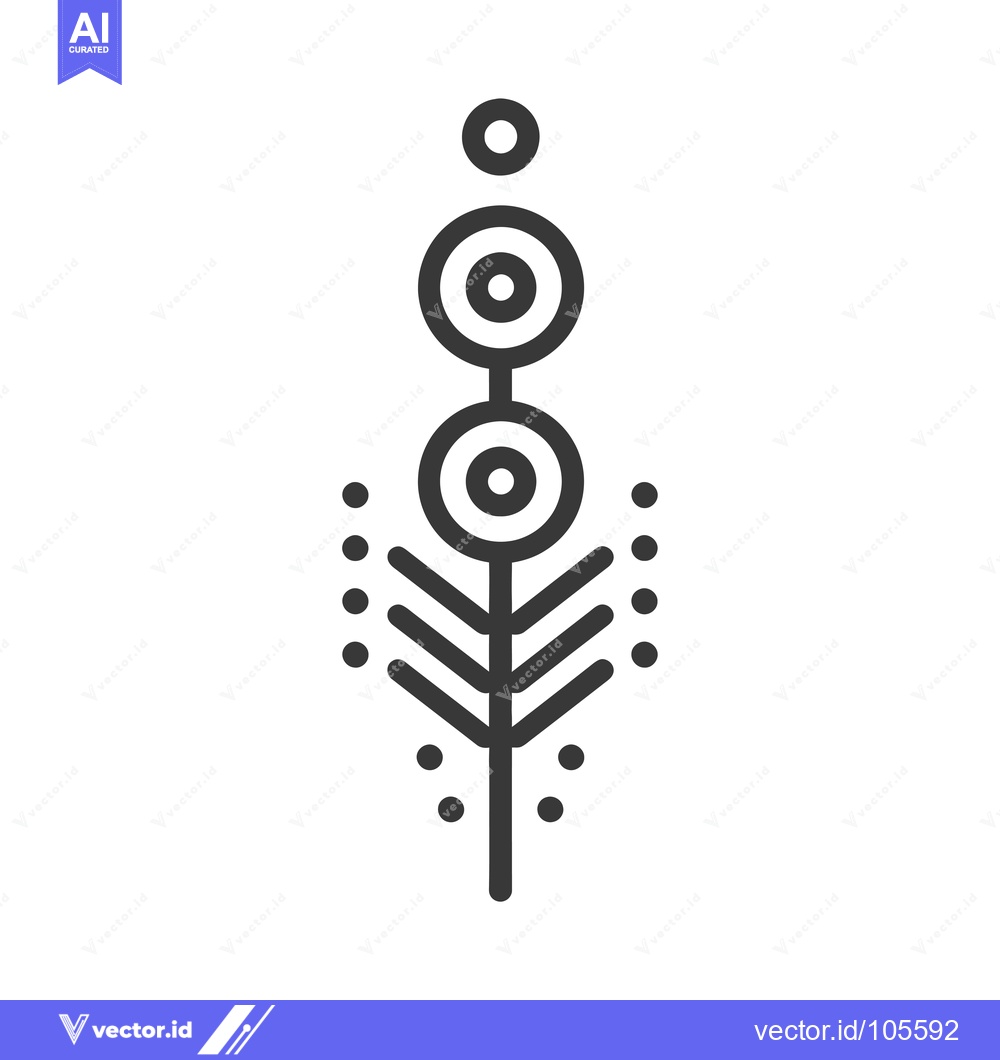 Premium Vector dari Stylized Tree with Concentric Circles and Dots