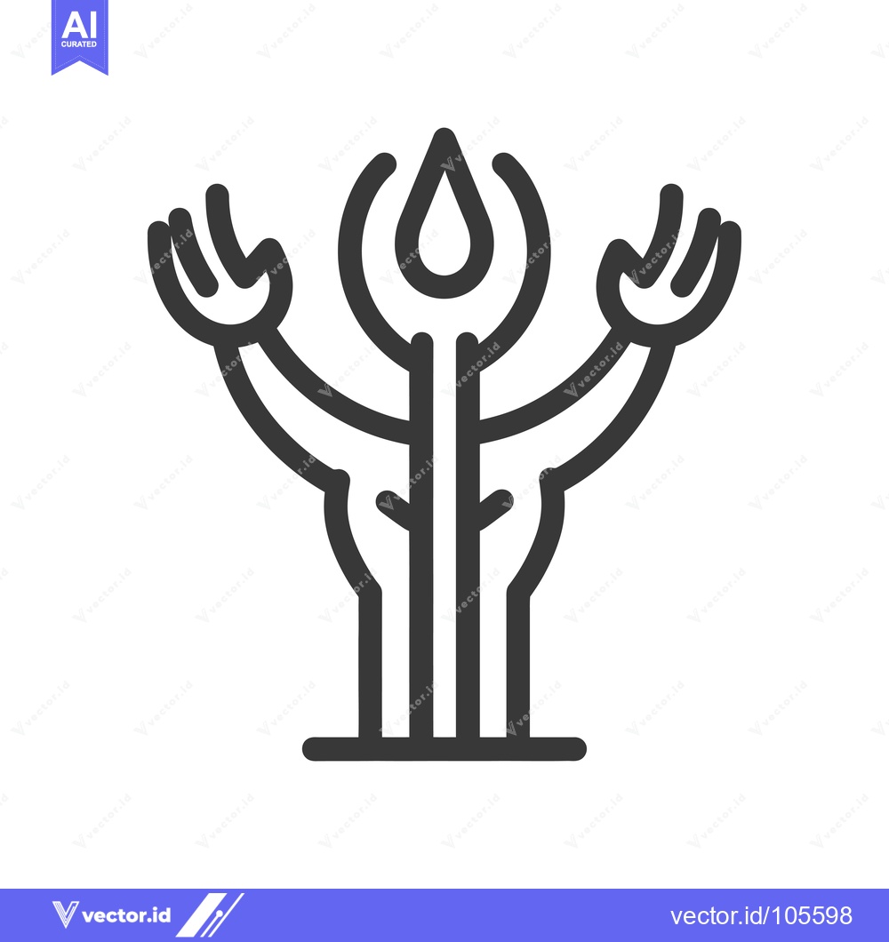 Premium Vector dari Stylized Tree with Raindrop and Upraised Arms