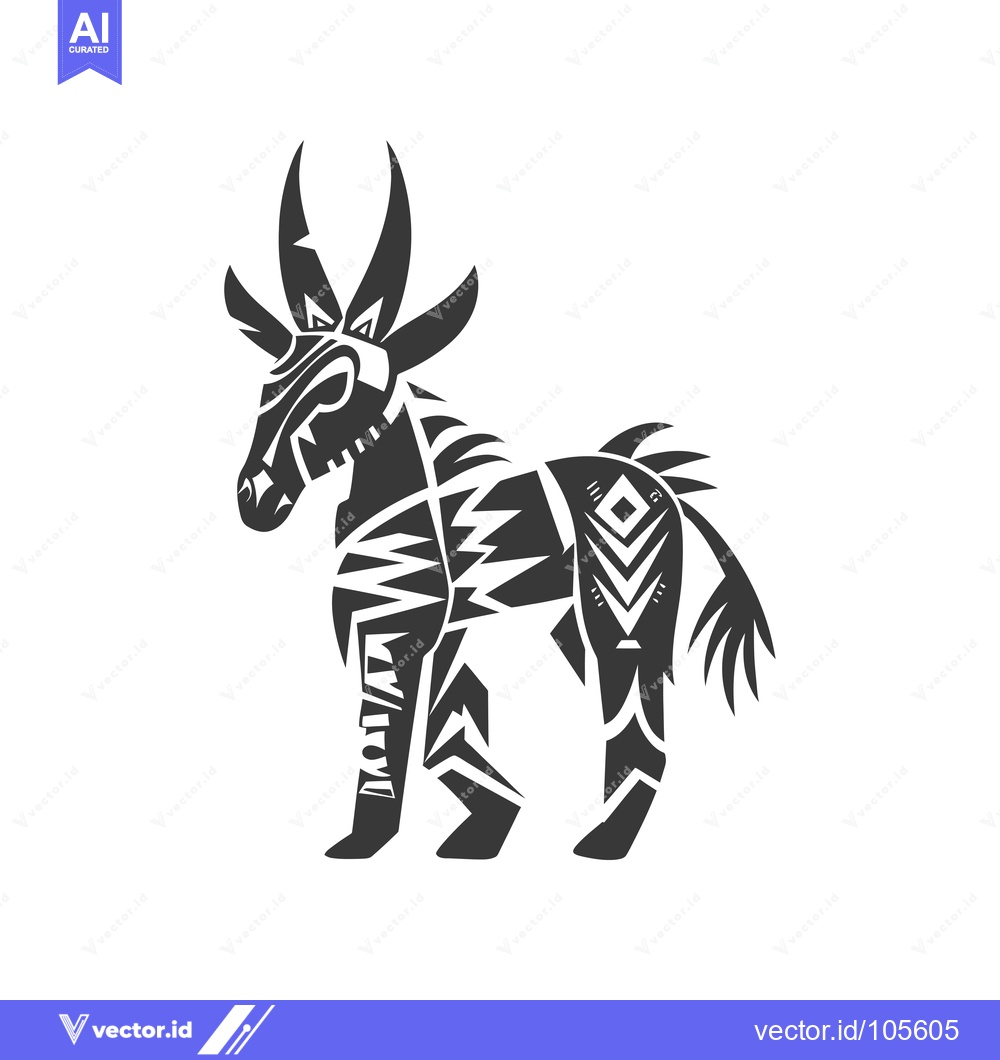 Premium Vector of Stylized Tribal Animal with Geometric Patterns