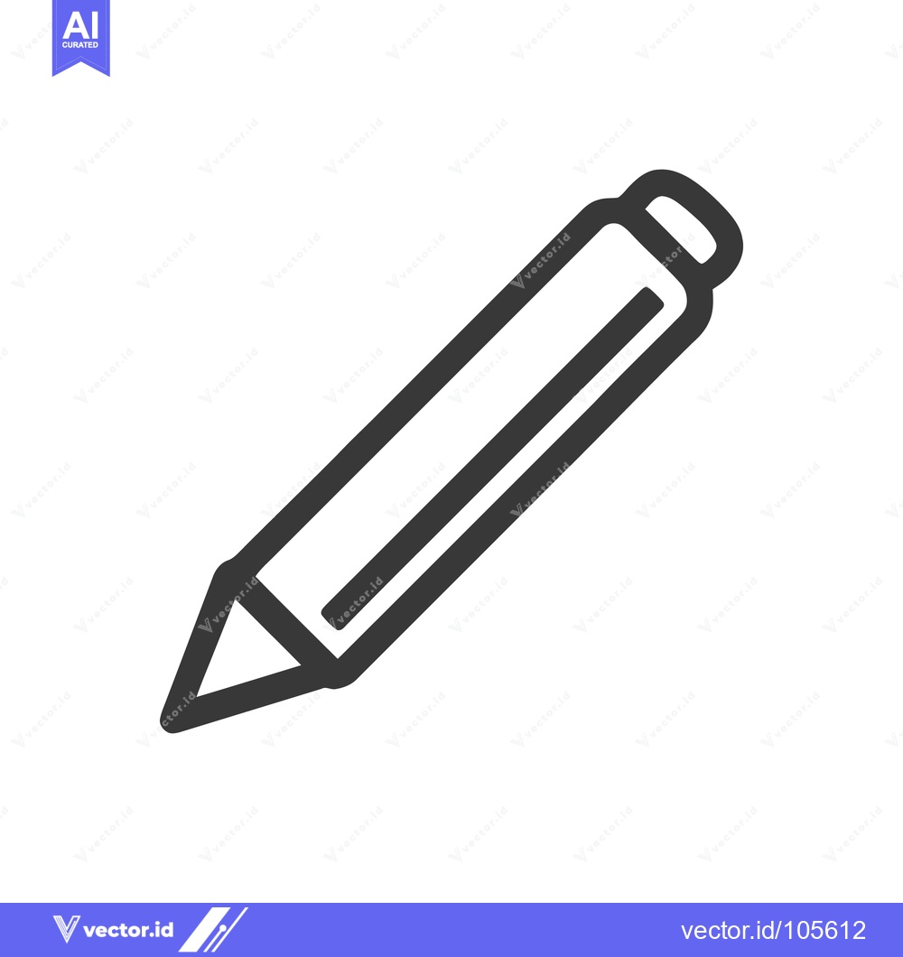 Premium Vector dari Simple Dark Gray Pencil Icon on White Background, Minimalist Design
