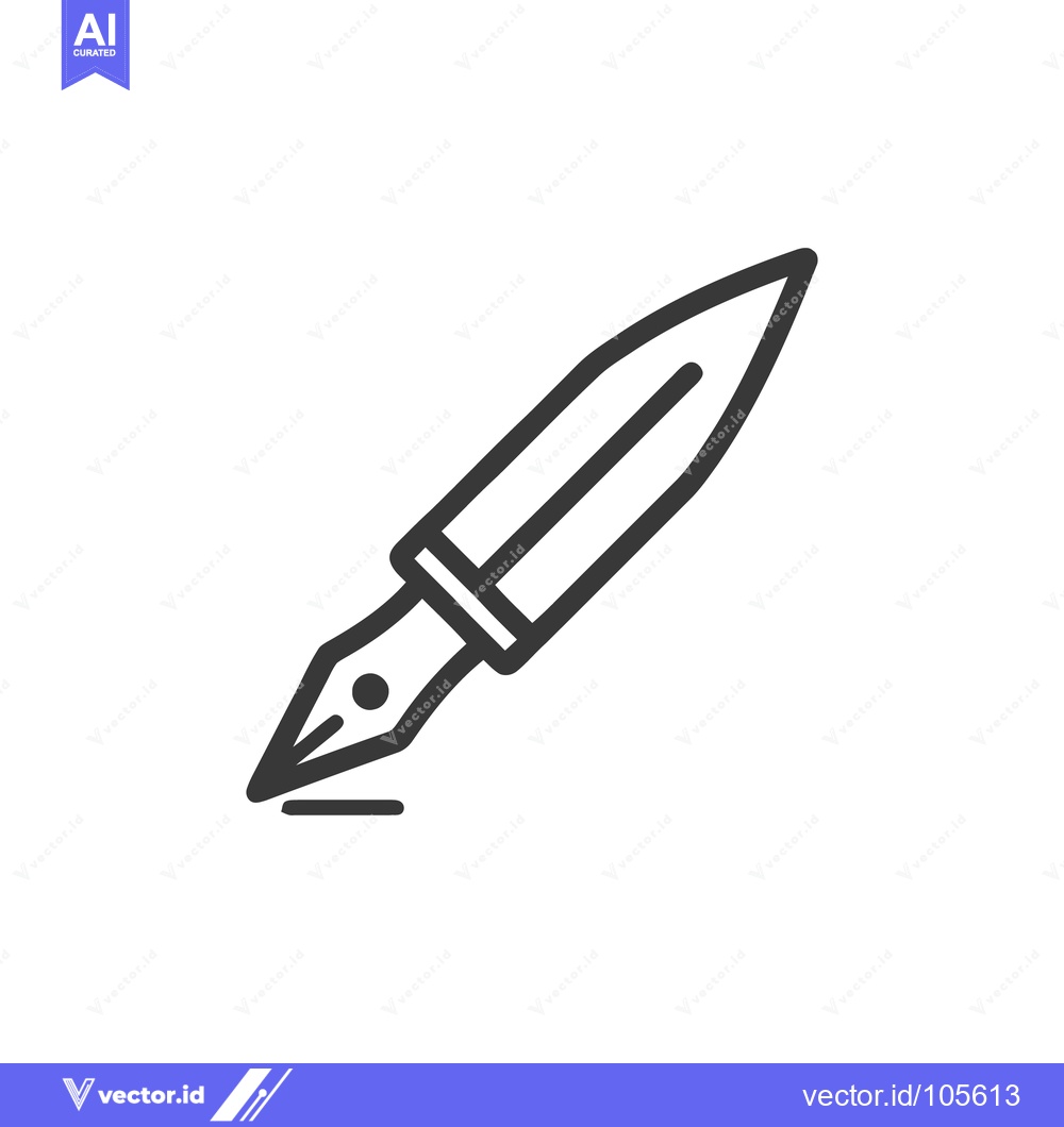 Premium Vector of Elegant Fountain Pen Icon: Minimalist Design for Writing and Creativit
