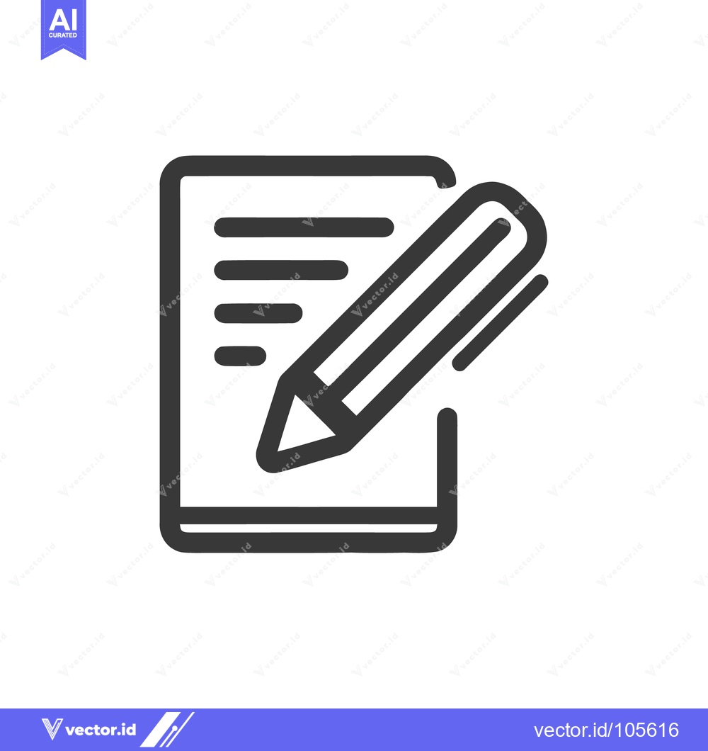 Premium Vector dari Minimalist Icon of Writing with Pencil on Paper