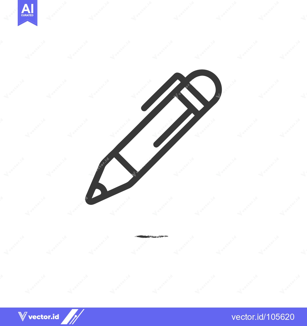 Premium Vector dari Minimalist Pencil Icon: Dark Outline on White Background, Writing Tool