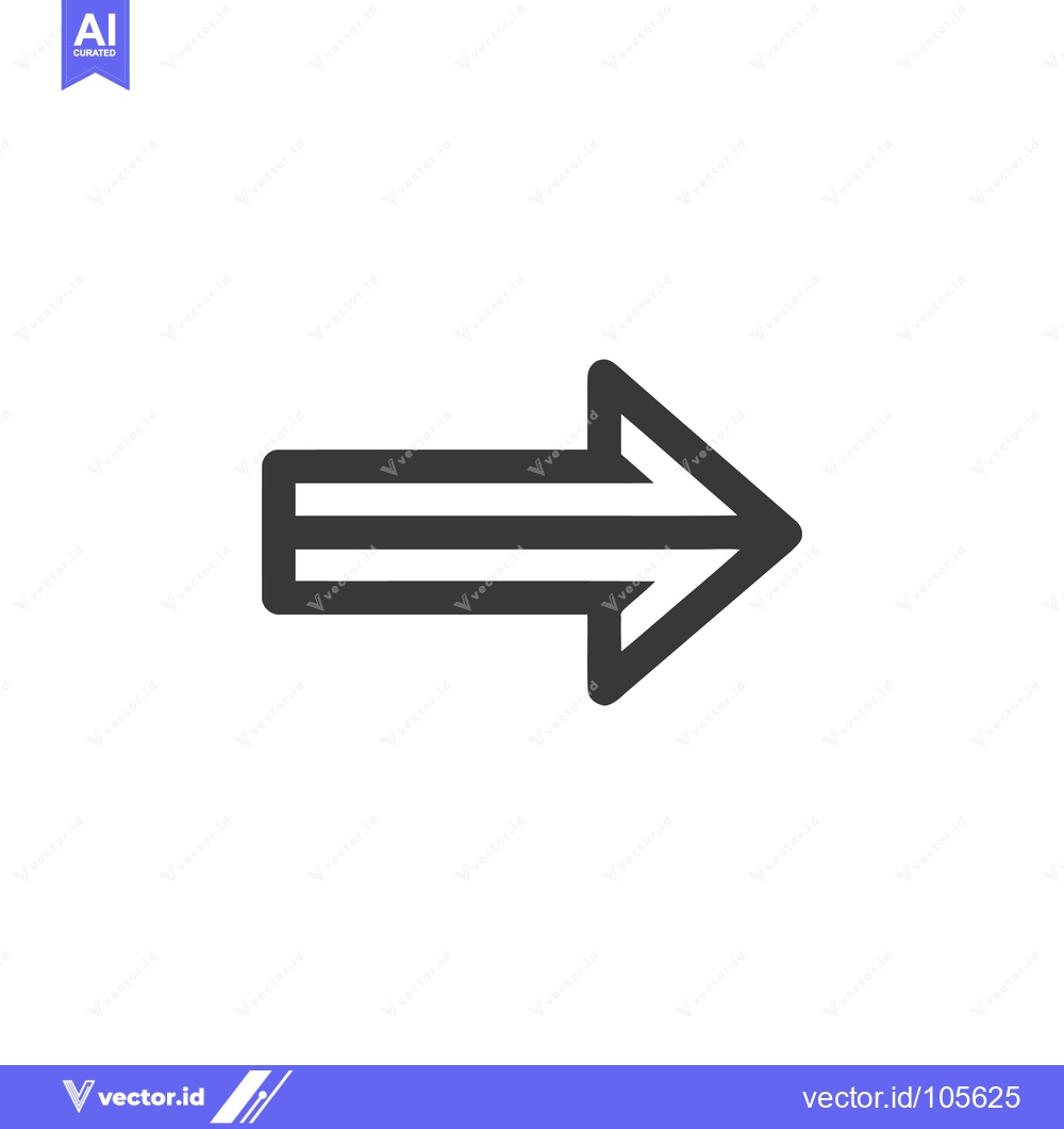 Premium Vector dari Bold Arrow Icon: Three Lines Pointing Right, Simple Design