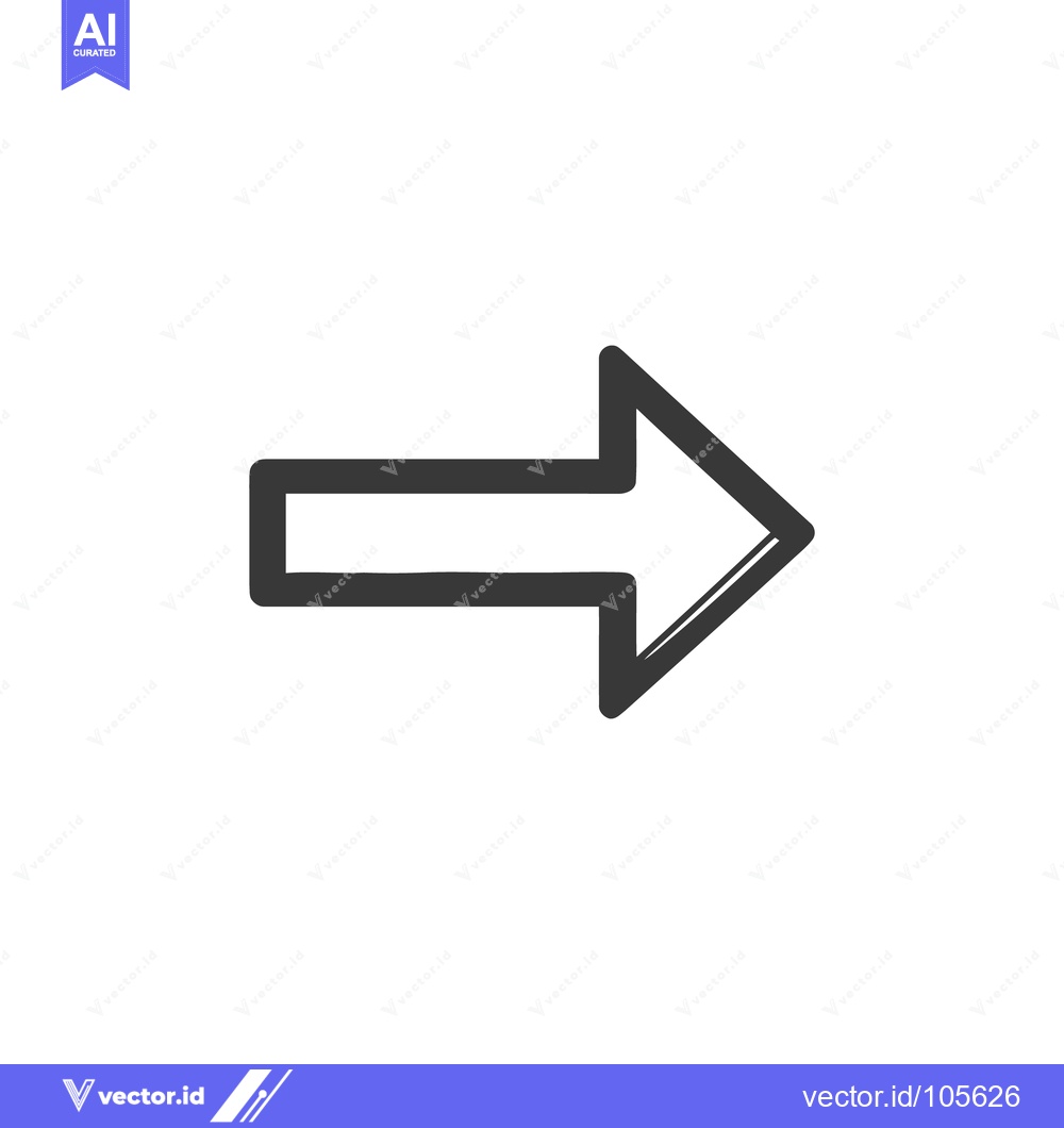 Premium Vector dari Simple Dark Gray Arrow Pointing Right on White Background