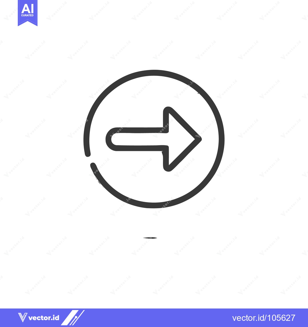 Premium Vector dari Simple Right Arrow Icon in Circle, Minimalist Design