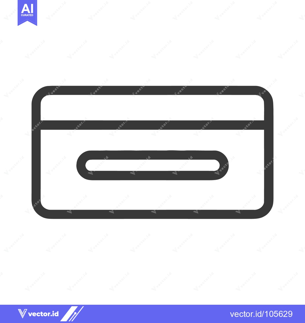 Premium Vector of Minimalist Credit Card Icon: Sleek, Modern Design on White Background