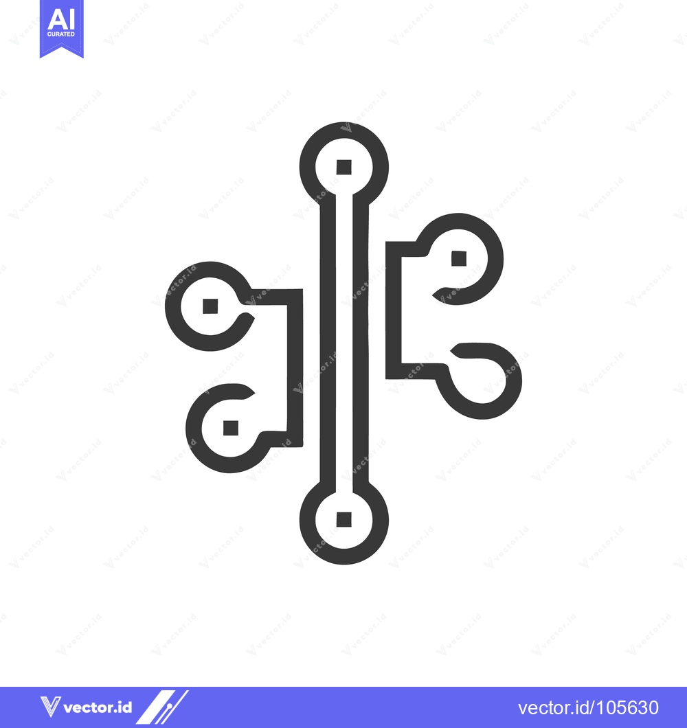 Premium Vector dari Minimalist Circuit Board Icon: Modern Tech Connection Symbol