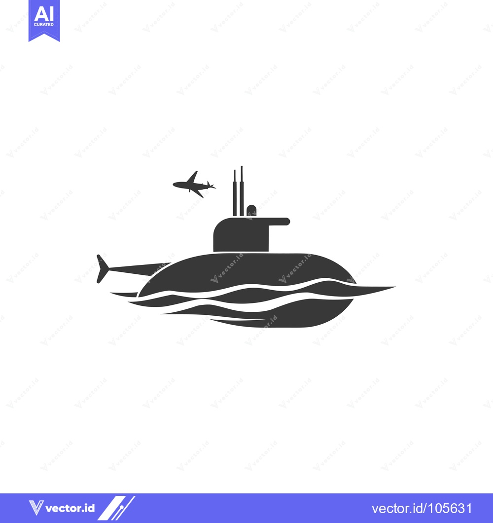 Premium Vector of Submarine and Airplane in the Ocean