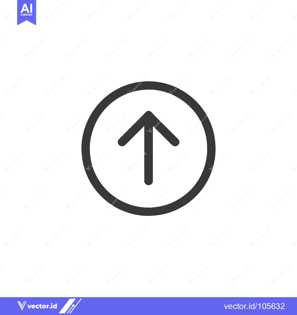 Premium Vector dari Simple Upward Arrow Icon in Circle, Minimalist Design on White Backgro
