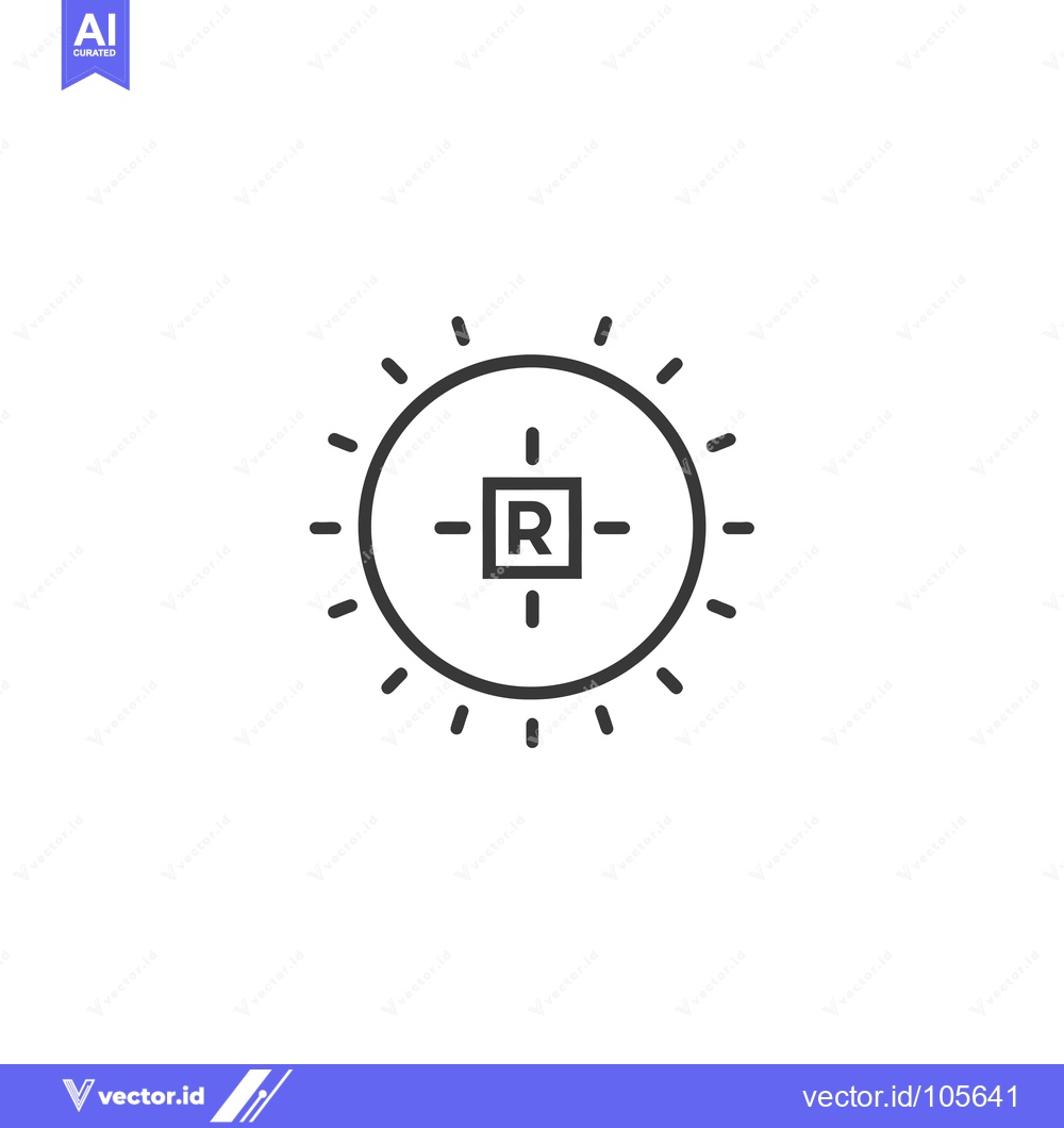 Premium Vector dari Sunburst Icon with a Square R inside a Circle