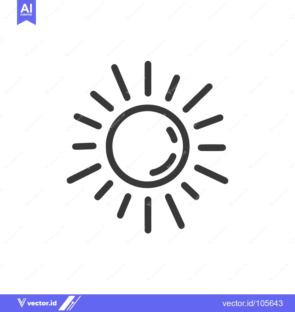 Premium Vector dari Minimalist Sun Icon with Radiating Rays on White Background