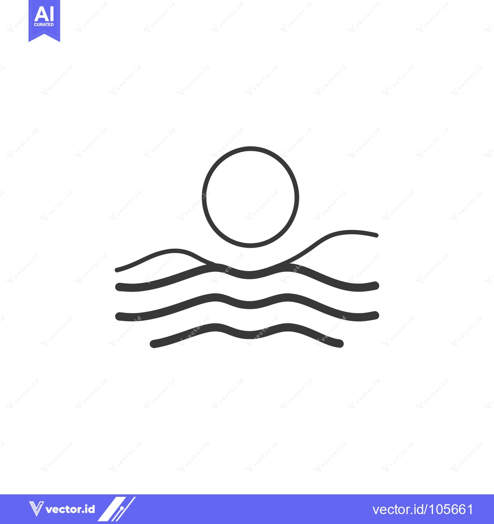 Premium Vector dari Sun Setting Over Wavy Water