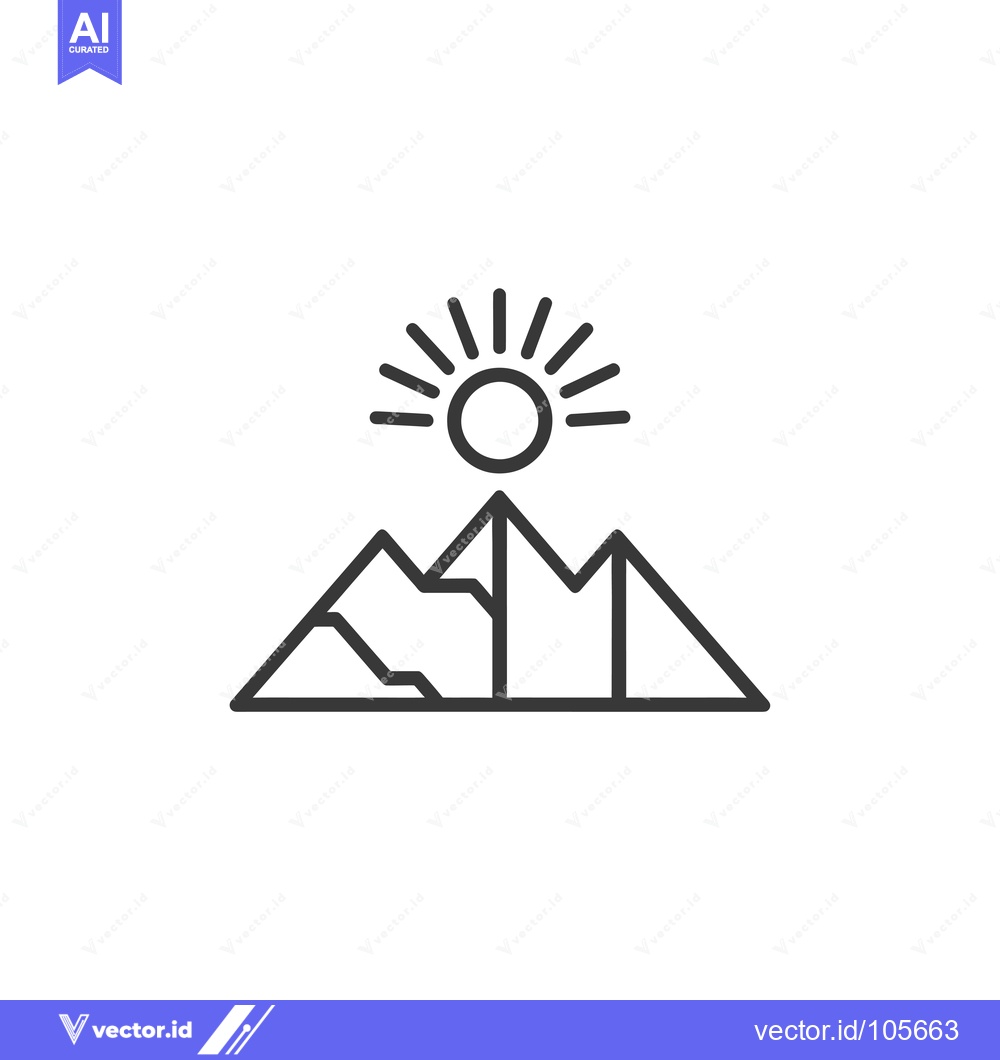 Premium Vector dari Sun Shining Over a Mountain Range