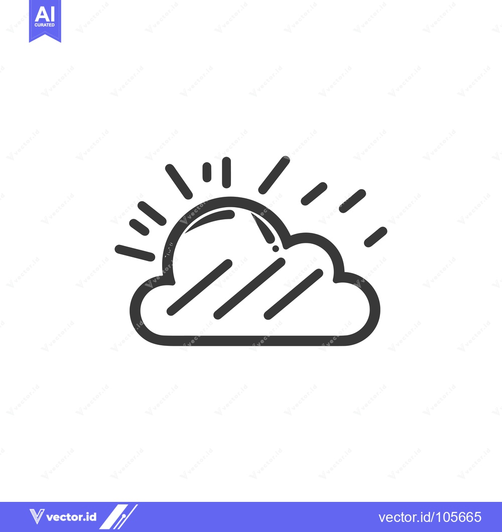 Premium Vector dari Sun Shining Through a Cloud Icon