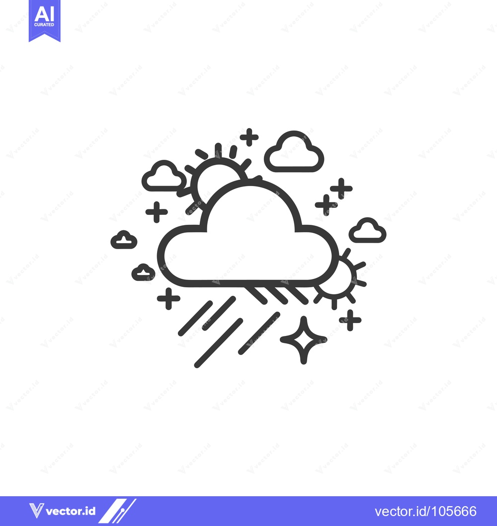 Premium Vector dari Sun Shining Through Clouds with Rays of Light
