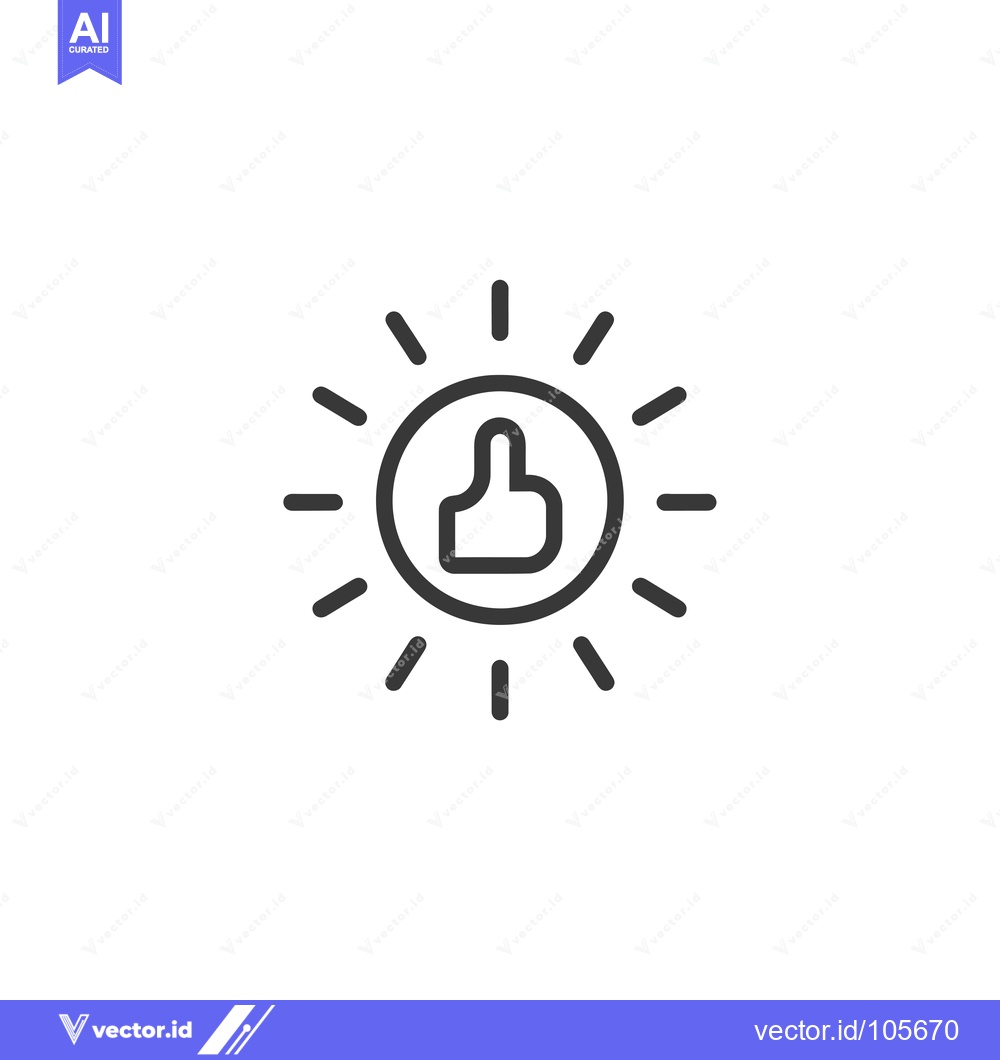 Premium Vector of Sun with a Thumbs Up Icon Inside