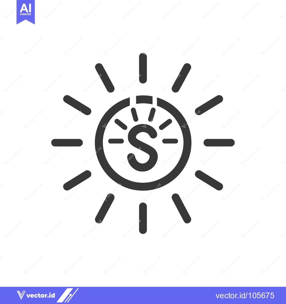 Premium Vector dari Sun with Letter S Inside a Circle