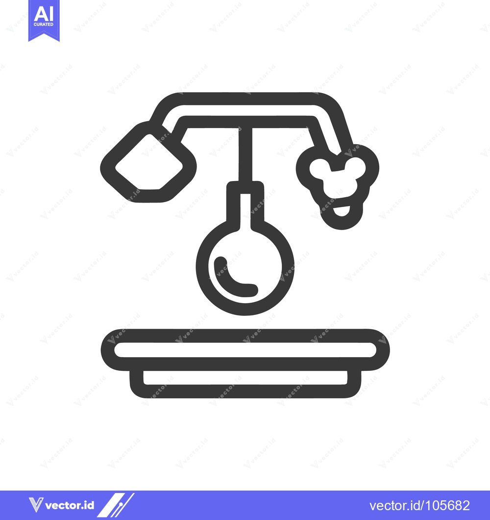 Premium Vector dari Minimalist Icon of Laboratory Apparatus with Flask and Stand