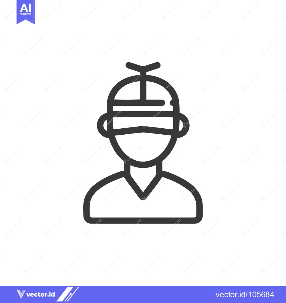 Premium Vector dari Minimalist Line Art: Person Wearing VR Headset, Isolated on White Back