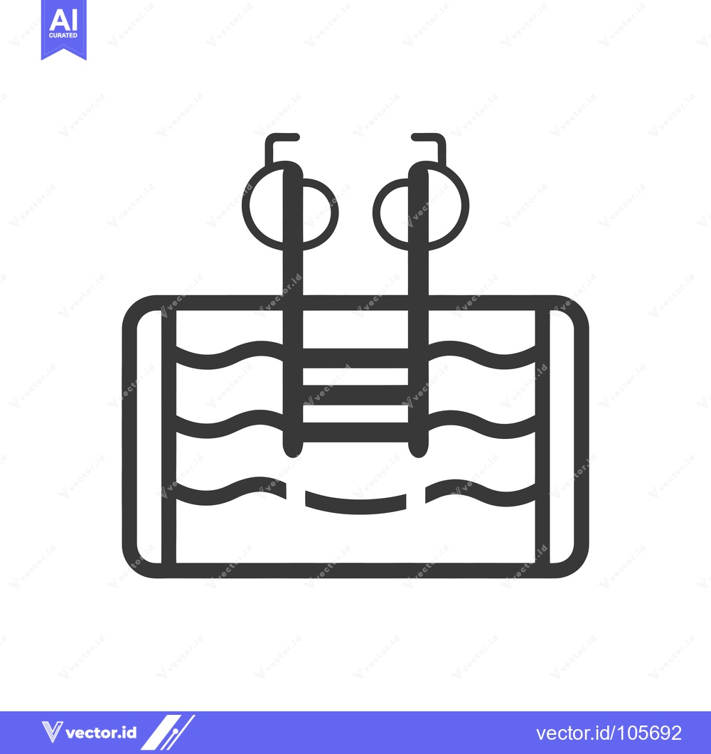 Premium Vector dari Swimming Pool with Ladder and Rippling Water Icon