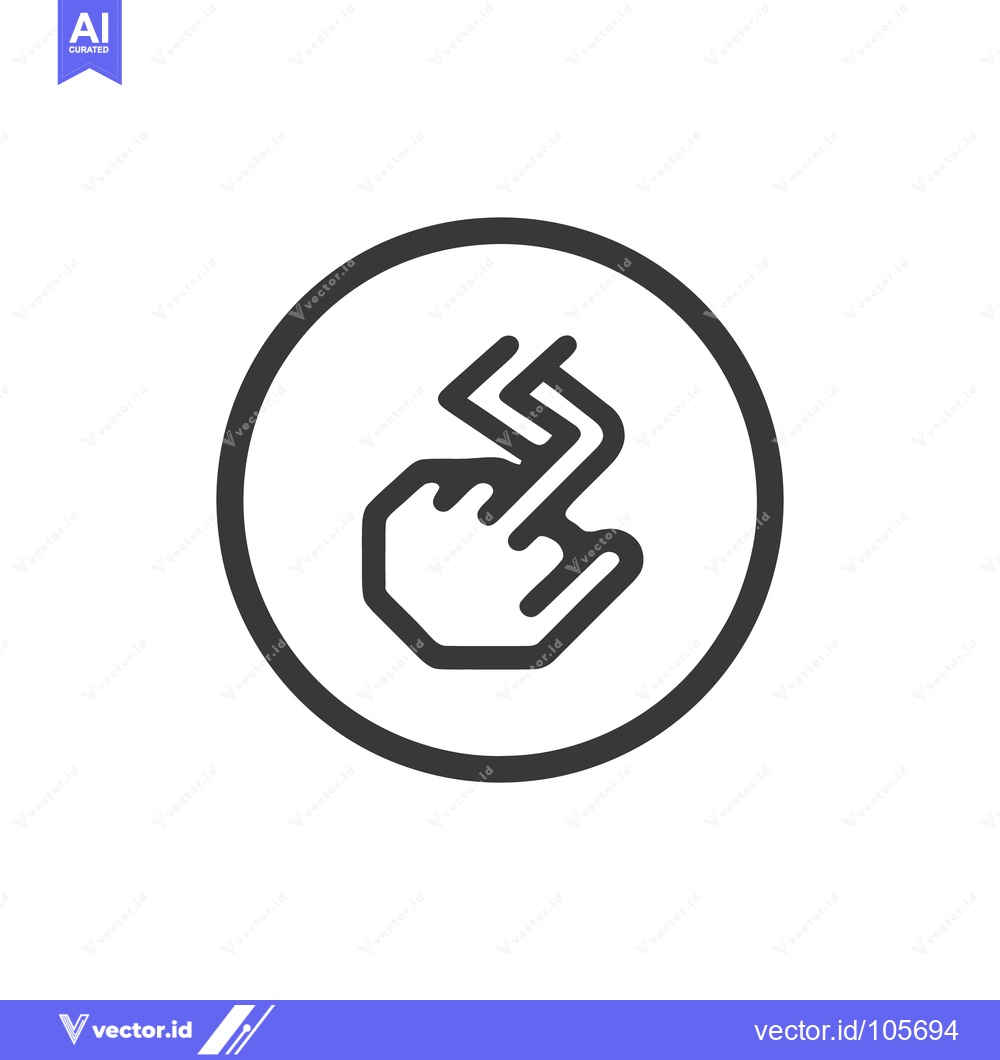 Premium Vector dari Hand with Lightning Bolt Icon in Circle, Minimalist Design