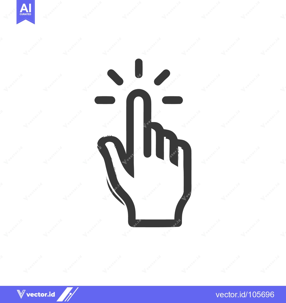 Premium Vector dari Stylized Hand Cursor Icon with Finger Tap and Click Effect