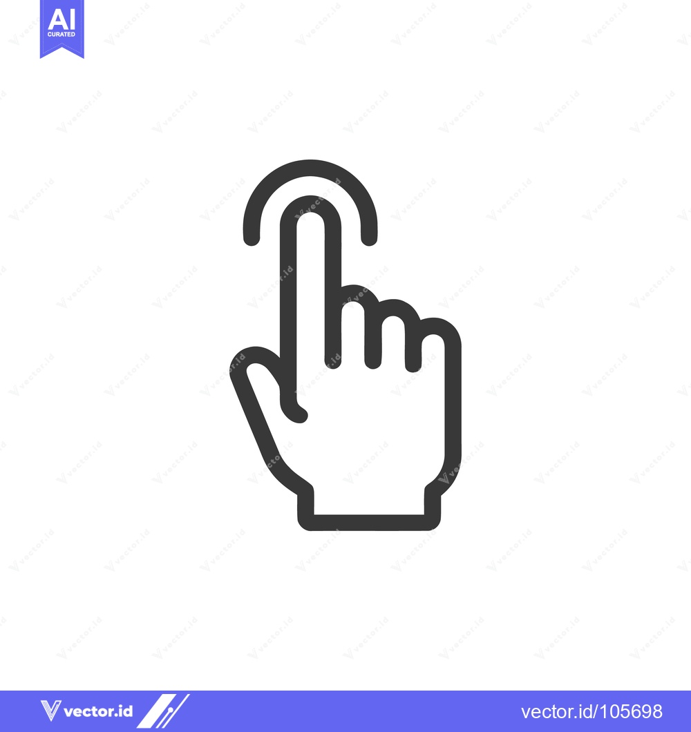 Premium Vector dari Simple Hand Cursor Icon with Touch Gesture on White Background