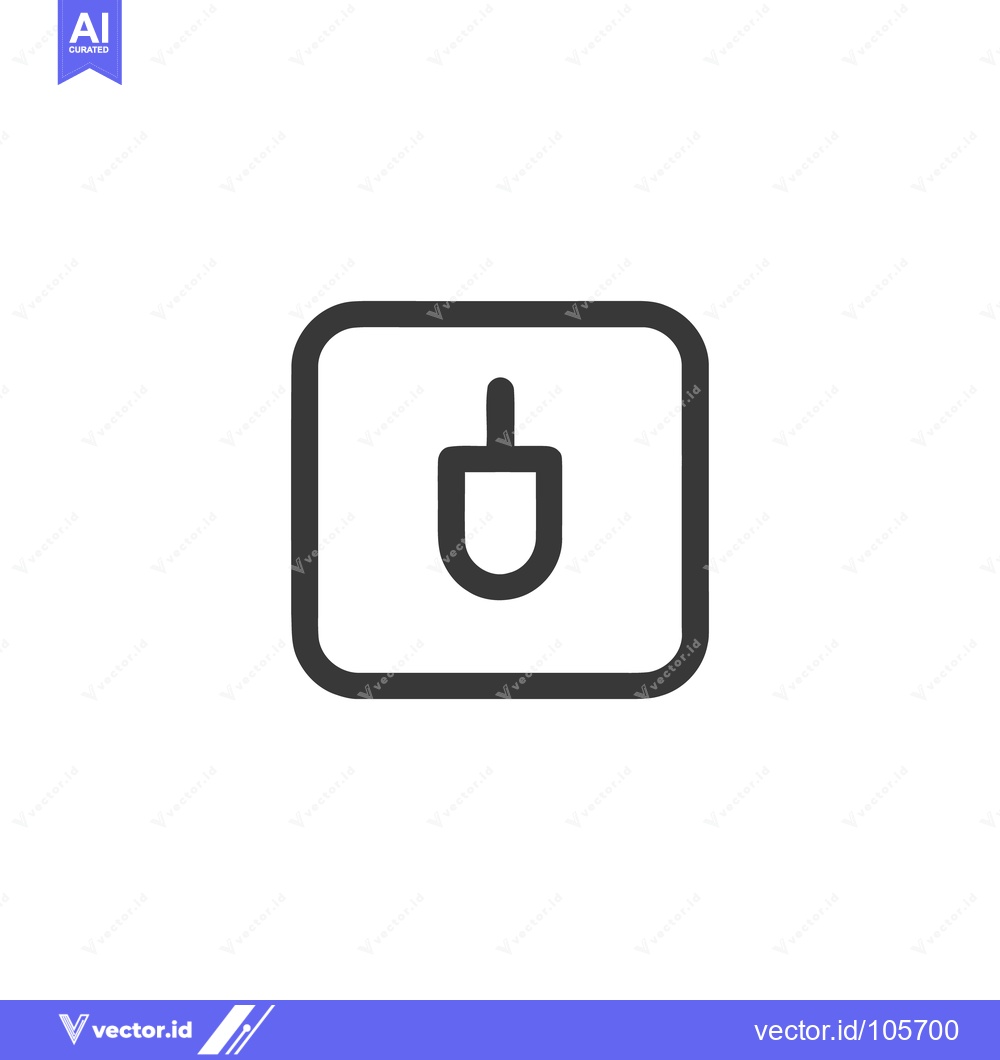Premium Vector dari Minimalist Computer Mouse Icon in Rounded Square Frame on White Backgr